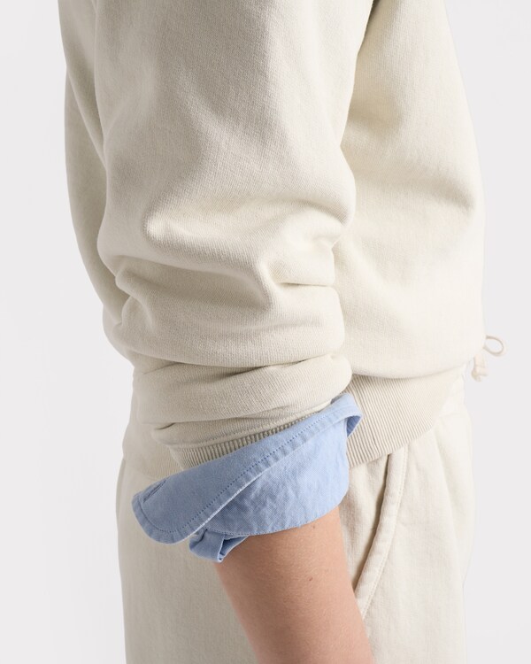 Cotton crew-neck sweatshirt - Chalk White Cotton crew-neck sweatshirt - Chalk White