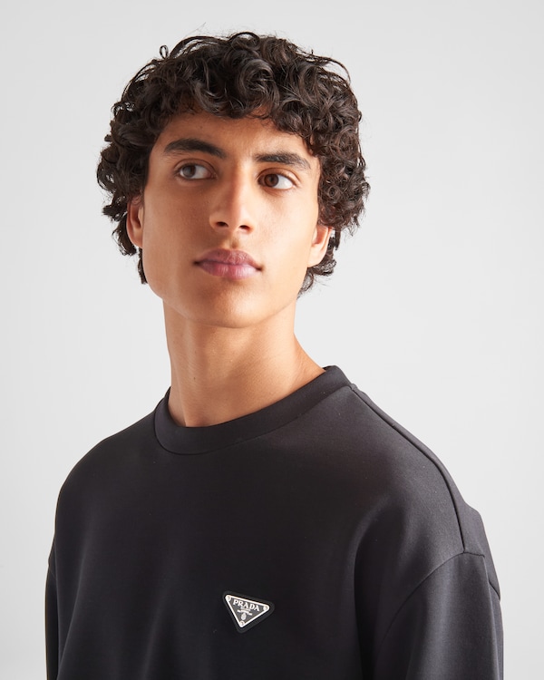 Technical cotton sweatshirt - Black/Black Technical cotton sweatshirt - Black/Black