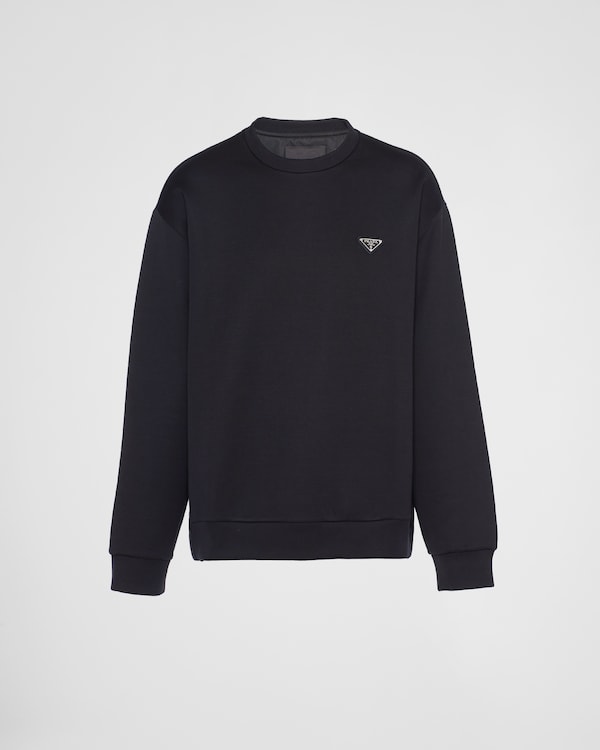Technical cotton sweatshirt - Black/Black Technical cotton sweatshirt - Black/Black