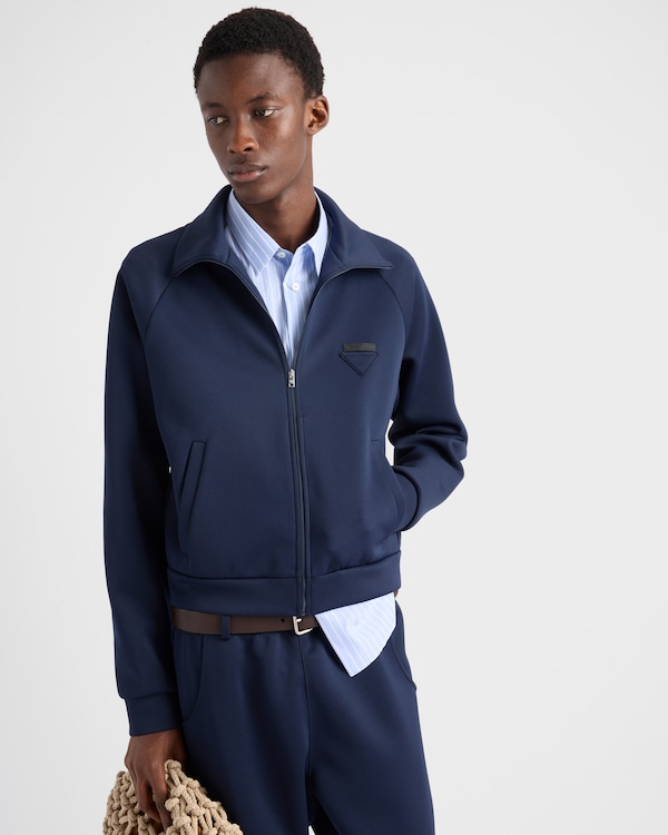 Zippered technical fabric jacket - Navy Zippered technical fabric jacket - Navy
