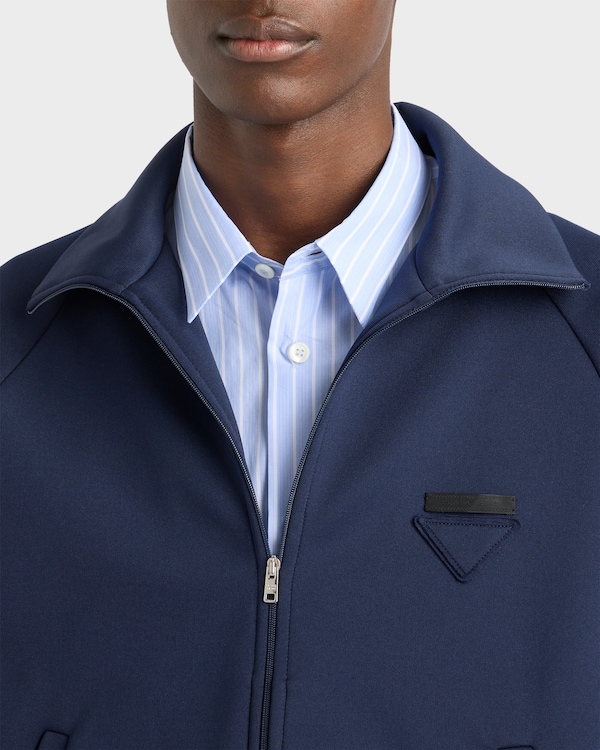 Zippered technical fabric jacket - Navy Zippered technical fabric jacket - Navy