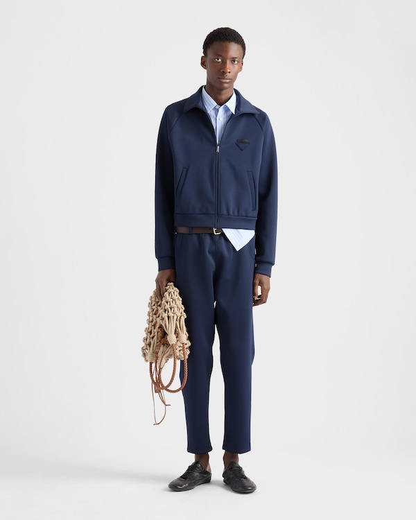 Zippered technical fabric jacket - Navy Zippered technical fabric jacket - Navy