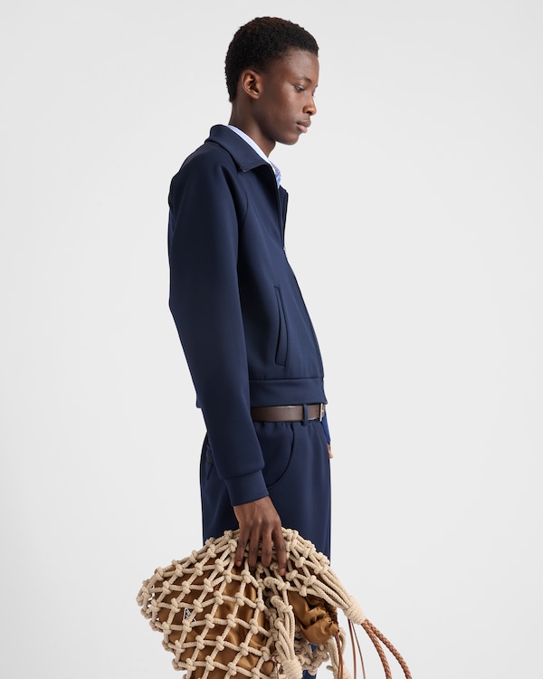 Zippered technical fabric jacket - Navy Zippered technical fabric jacket - Navy