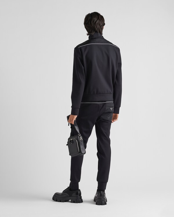Sweatshirt with Re-Nylon details - Black/White Sweatshirt with Re-Nylon details - Black/White
