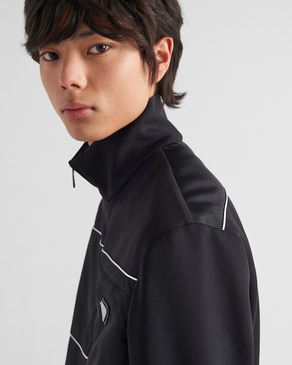 Sweatshirt with Re-Nylon details - Black/White Sweatshirt with Re-Nylon details - Black/White