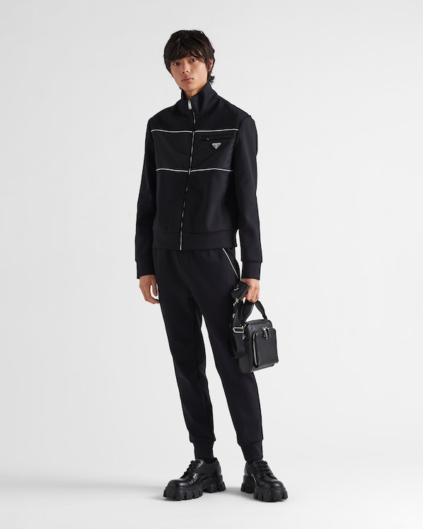 Sweatshirt with Re-Nylon details - Black/White Sweatshirt with Re-Nylon details - Black/White