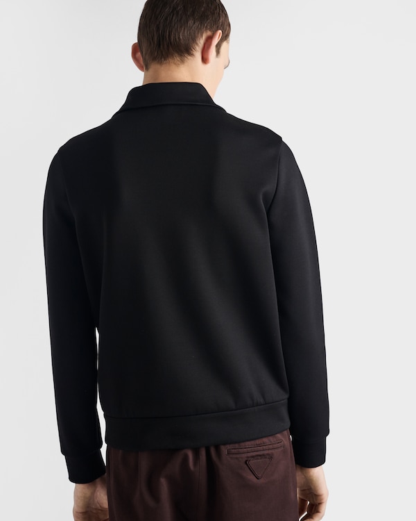 Technical cotton blouson jacket - Black Technical cotton blouson jacket - Black