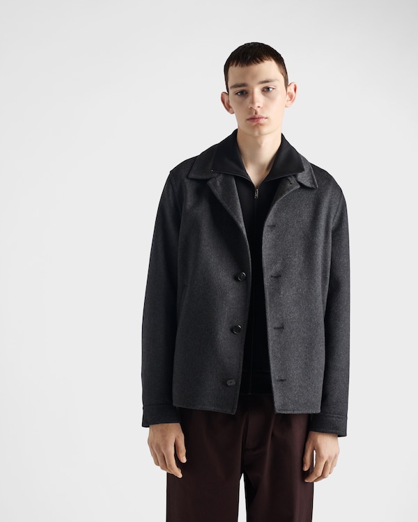 Technical cotton blouson jacket - Black Technical cotton blouson jacket - Black