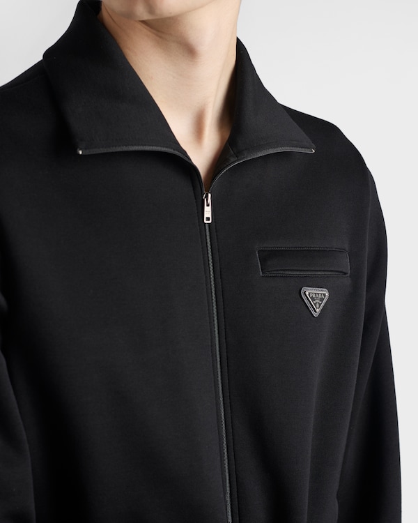 Technical cotton blouson jacket - Black Technical cotton blouson jacket - Black