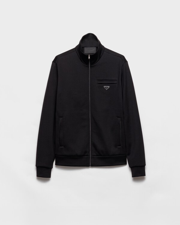 Technical cotton blouson jacket - Black Technical cotton blouson jacket - Black