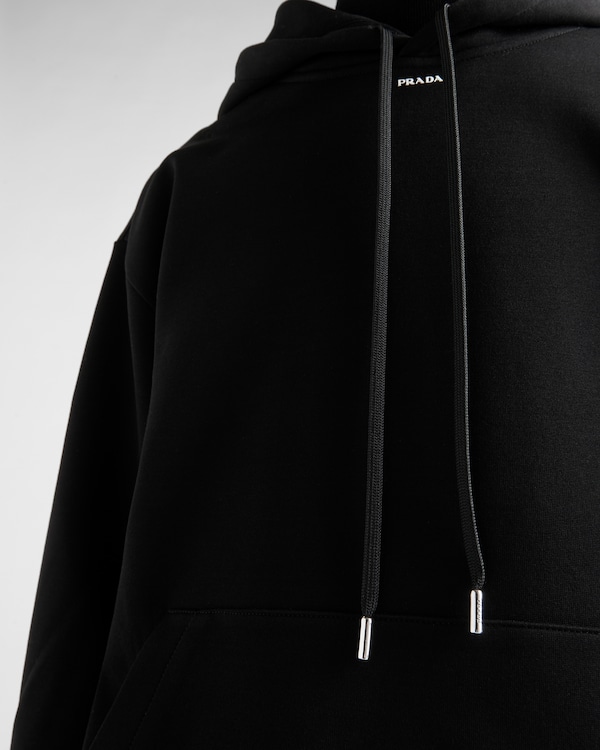 Technical cotton hoodie - Black Technical cotton hoodie - Black