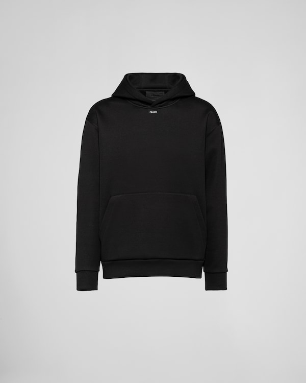 Technical cotton hoodie - Black Technical cotton hoodie - Black