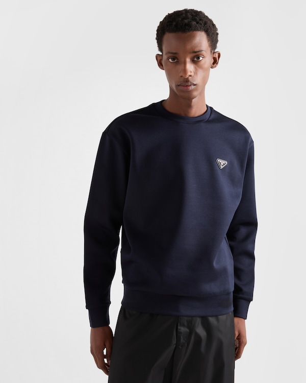 Technical cotton sweatshirt - Navy Technical cotton sweatshirt - Navy