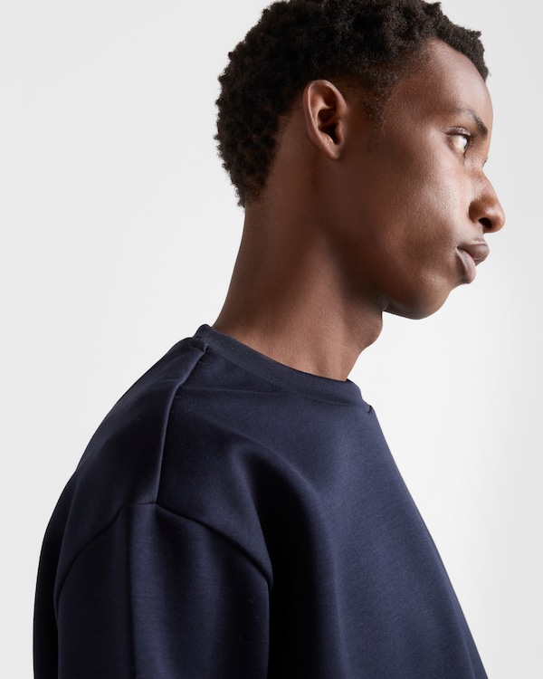 Technical cotton sweatshirt - Navy Technical cotton sweatshirt - Navy