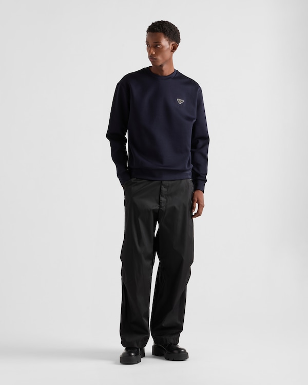 Technical cotton sweatshirt - Navy Technical cotton sweatshirt - Navy