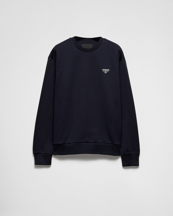 Technical cotton sweatshirt - Navy Technical cotton sweatshirt - Navy