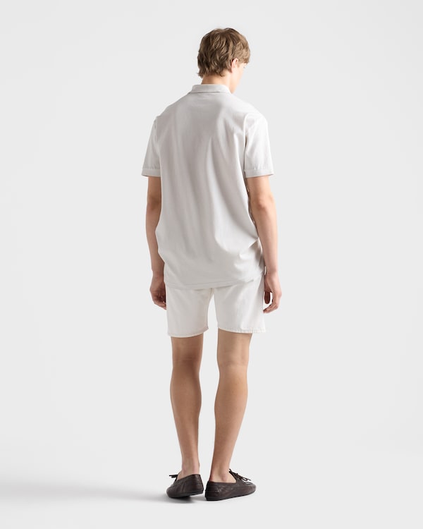 Garment-dyed cotton polo shirt - Chalk White Garment-dyed cotton polo shirt - Chalk White