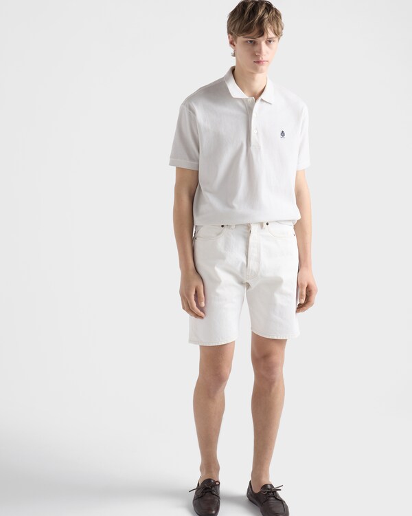 Garment-dyed cotton polo shirt - Chalk White Garment-dyed cotton polo shirt - Chalk White
