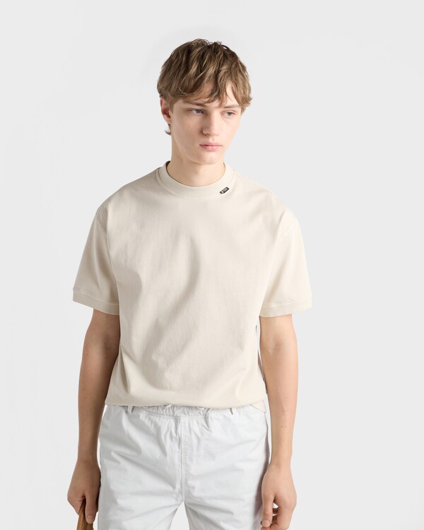 Short-sleeved cotton T-shirt - Chalk White Short-sleeved cotton T-shirt - Chalk White