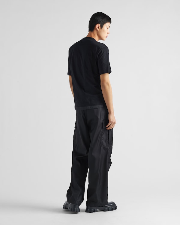 Re-Nylon and jersey T-shirt - Black Re-Nylon and jersey T-shirt - Black