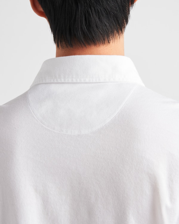Short-sleeved cotton polo shirt - White Short-sleeved cotton polo shirt - White