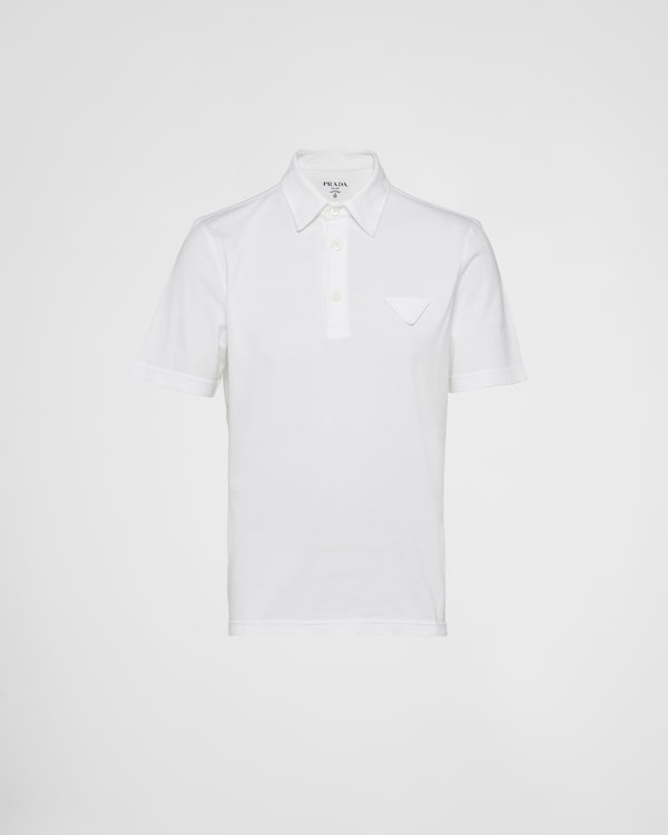 Short-sleeved cotton polo shirt - White Short-sleeved cotton polo shirt - White