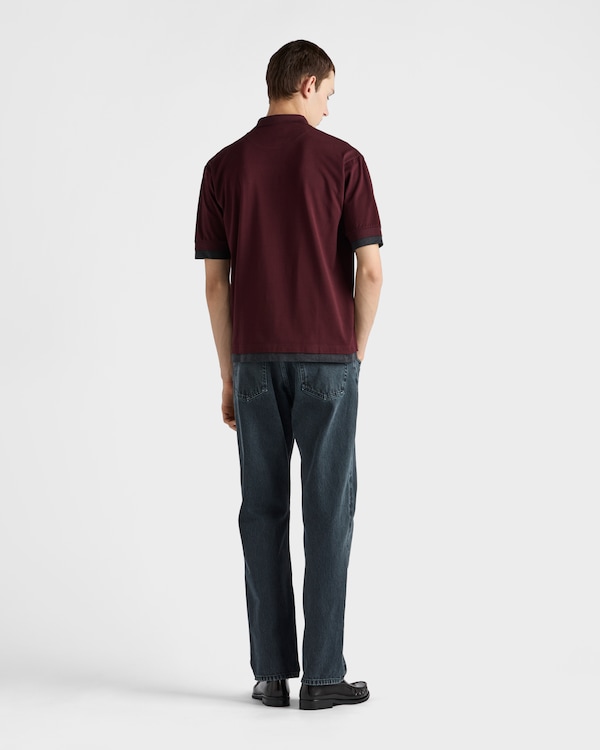 Cotton polo shirt - Burgundy/Anthracite Gray Cotton polo shirt - Burgundy/Anthracite Gray