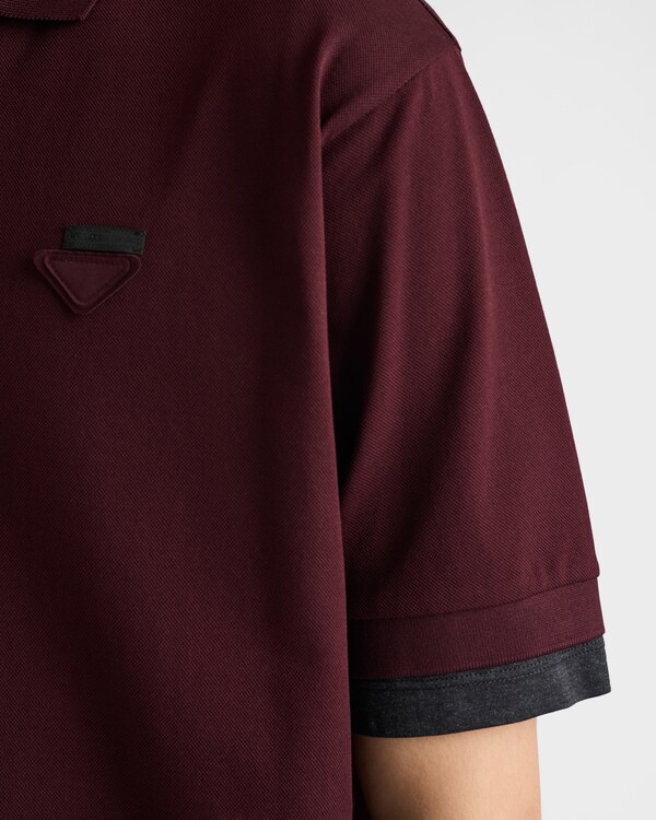 Cotton polo shirt - Burgundy/Anthracite Gray Cotton polo shirt - Burgundy/Anthracite Gray