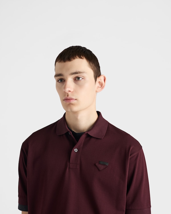 Cotton polo shirt - Burgundy/Anthracite Gray Cotton polo shirt - Burgundy/Anthracite Gray
