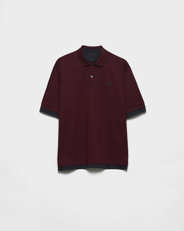 Cotton polo shirt - Burgundy/Anthracite Gray Cotton polo shirt - Burgundy/Anthracite Gray