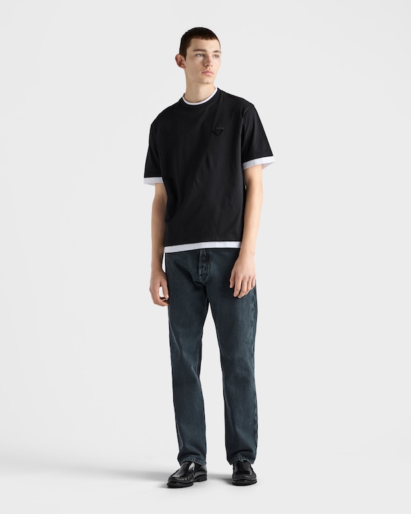 Cotton T-shirt - Black/White Cotton T-shirt - Black/White