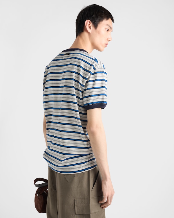条纹棉质T恤 - 象牙/制服 条纹棉质T恤 - 象牙/制服