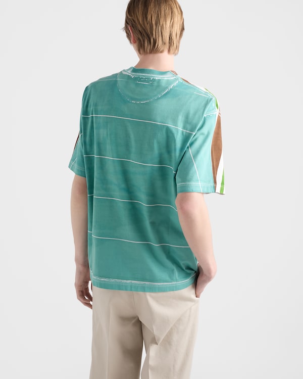 Printed cotton T-shirt - Cocoa/Fern Printed cotton T-shirt - Cocoa/Fern