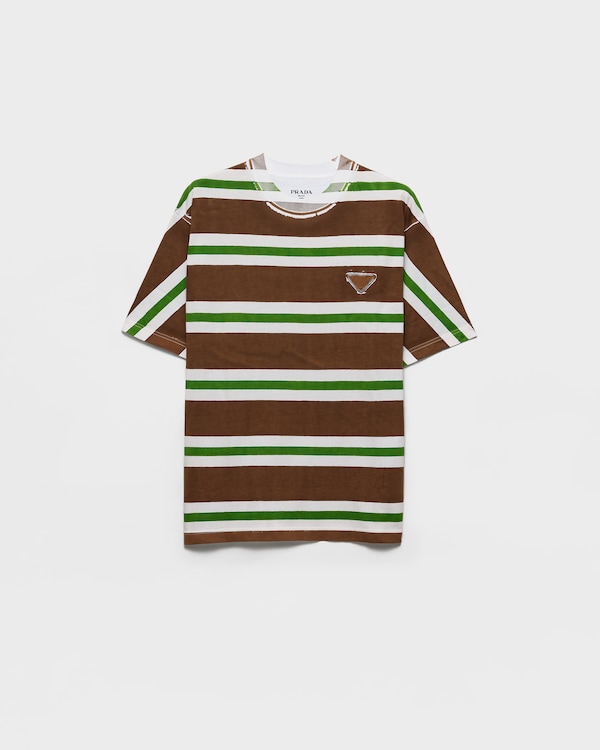 Printed cotton T-shirt - Cocoa/Fern Printed cotton T-shirt - Cocoa/Fern