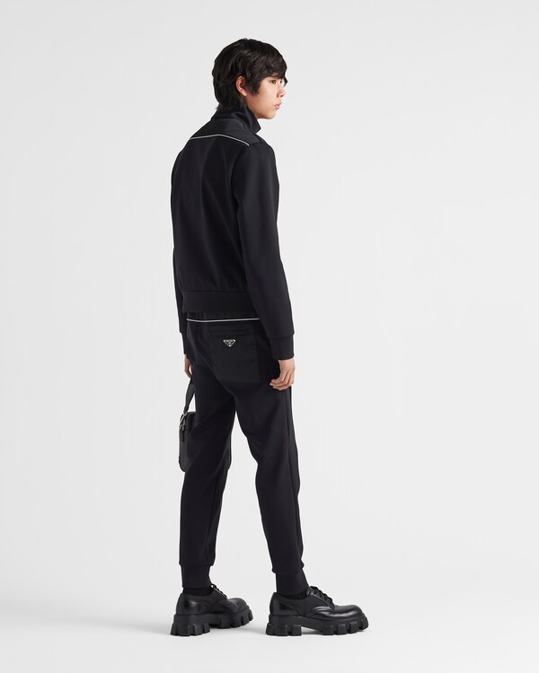 Sweatpants with Re-Nylon details - Black/White Sweatpants with Re-Nylon details - Black/White