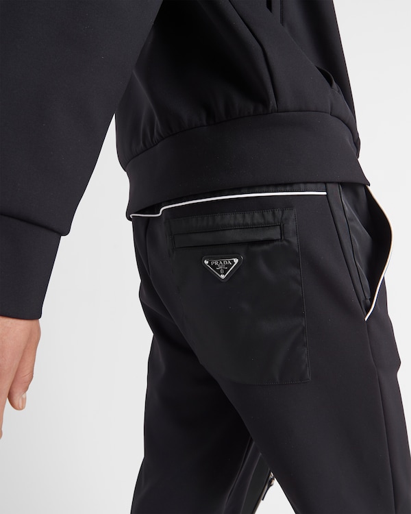 Sweatpants with Re-Nylon details - Black/White Sweatpants with Re-Nylon details - Black/White
