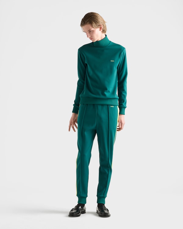 Technical fabric pants - Bottle Green/Cream Technical fabric pants - Bottle Green/Cream