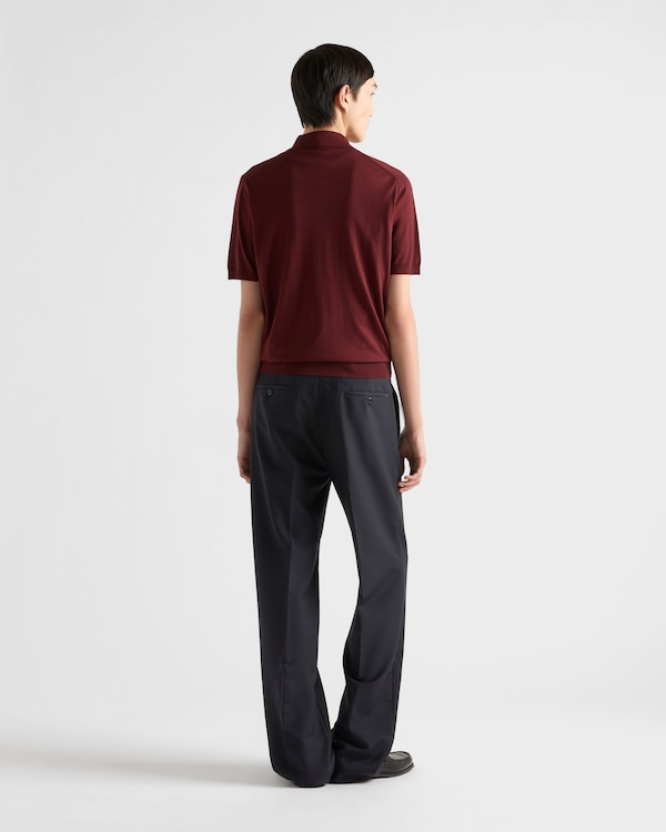 Superfine wool polo shirt - Amaranth Red Superfine wool polo shirt - Amaranth Red
