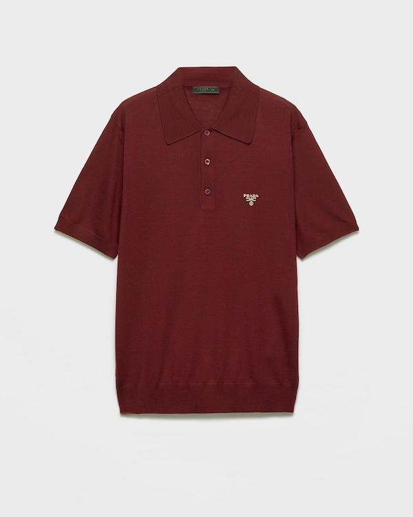 Superfine wool polo shirt - Amaranth Red Superfine wool polo shirt - Amaranth Red