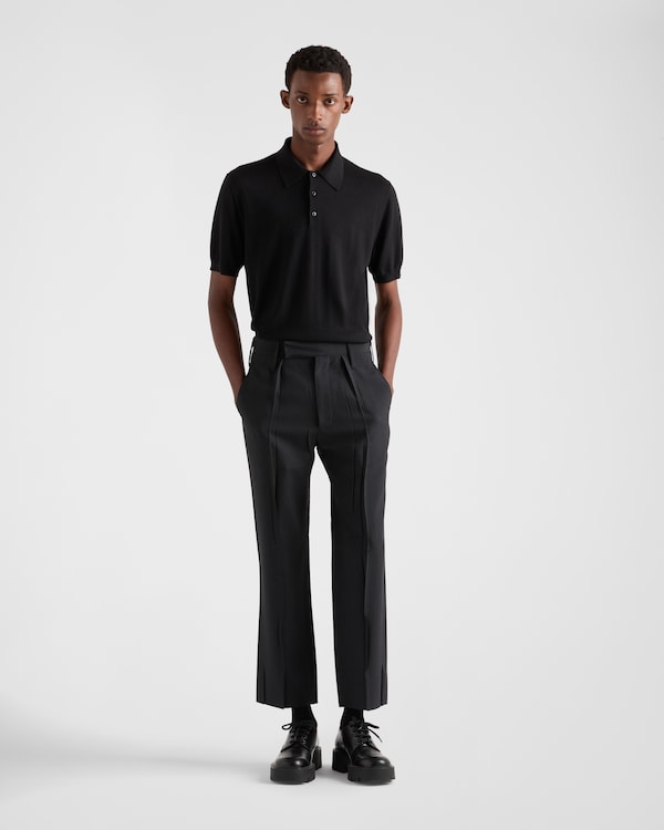 Cashmere and silk polo shirt - Black Cashmere and silk polo shirt - Black