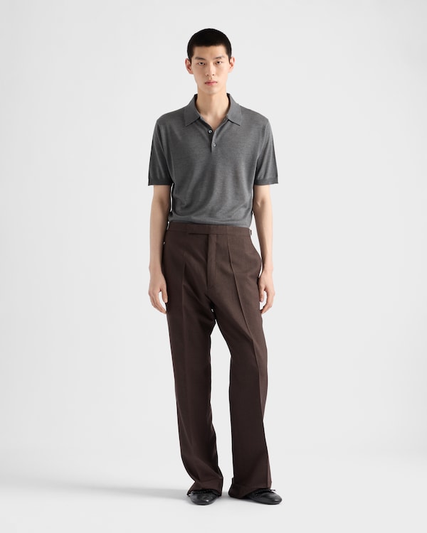 Cashmere and silk polo shirt - Slate Gray Cashmere and silk polo shirt - Slate Gray