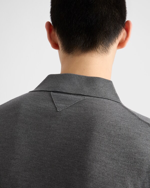 Cashmere and silk polo shirt - Slate Gray Cashmere and silk polo shirt - Slate Gray