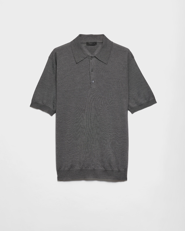 Cashmere and silk polo shirt - Slate Gray Cashmere and silk polo shirt - Slate Gray