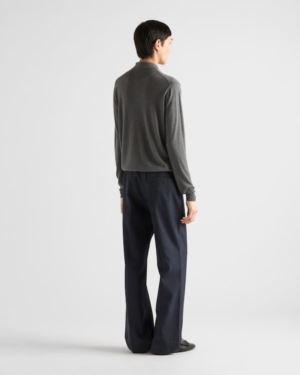 Cashmere and silk polo shirt - Slate Gray Cashmere and silk polo shirt - Slate Gray