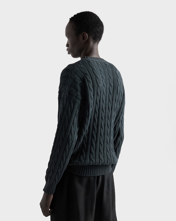 Cotton crew-neck sweater - Black Cotton crew-neck sweater - Black