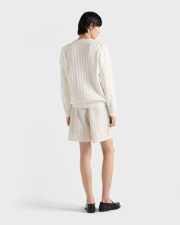 Cotton crew-neck sweater - White Cotton crew-neck sweater - White