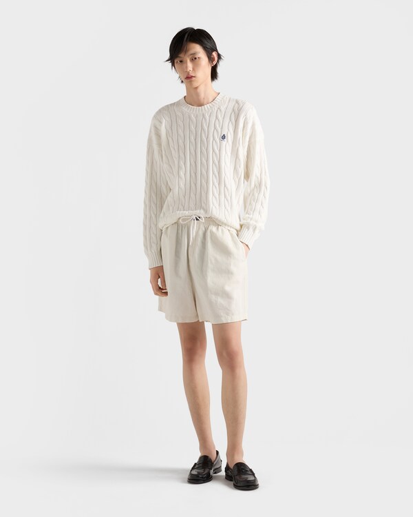 Cotton crew-neck sweater - White Cotton crew-neck sweater - White