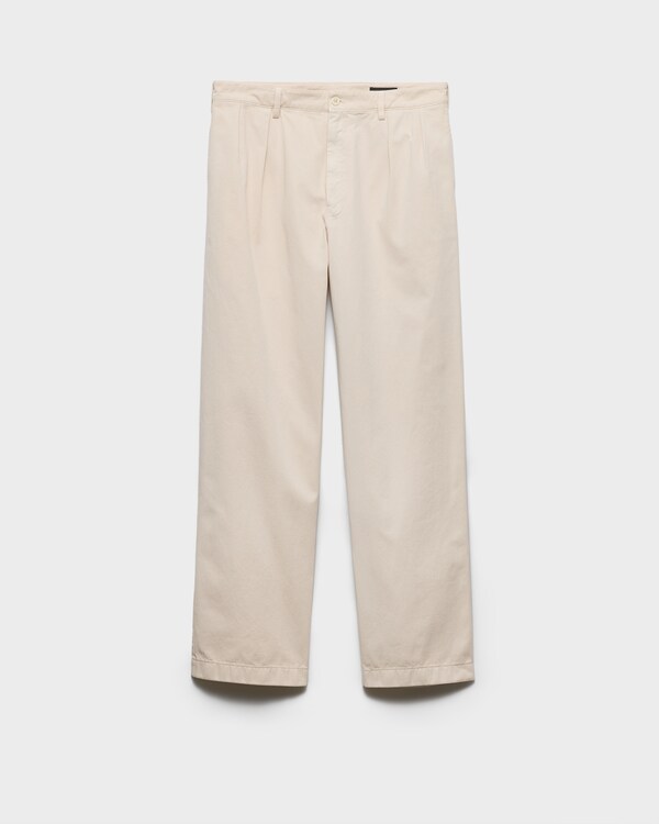 Wide-leg cotton pants - Sand Beige Wide-leg cotton pants - Sand Beige