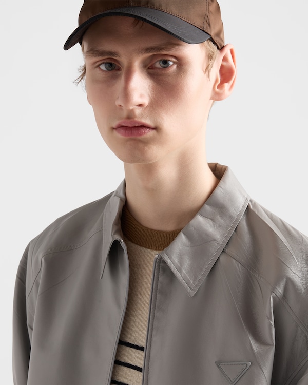Short-sleeved nappa leather shirt - Granite Gray Short-sleeved nappa leather shirt - Granite Gray
