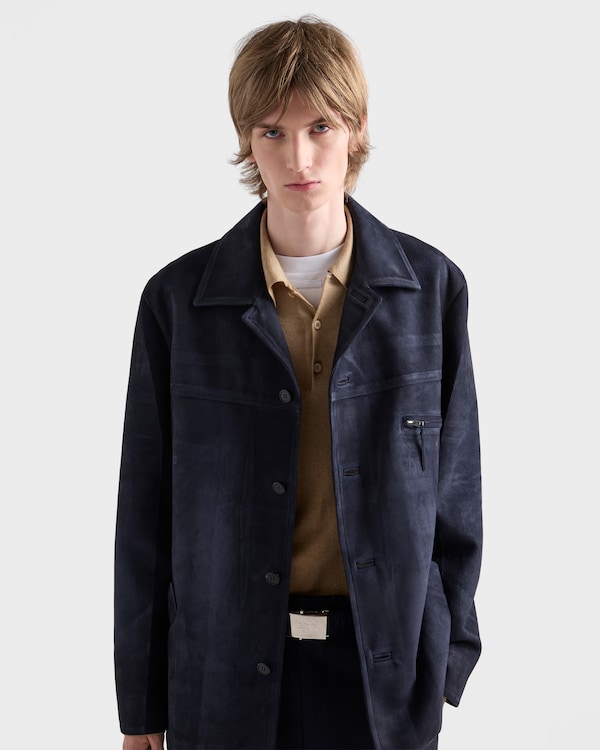 Suede caban jacket - Baltic Blue Suede caban jacket - Baltic Blue
